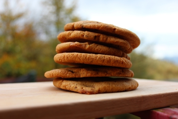 Chocolate fudge cookie stack
